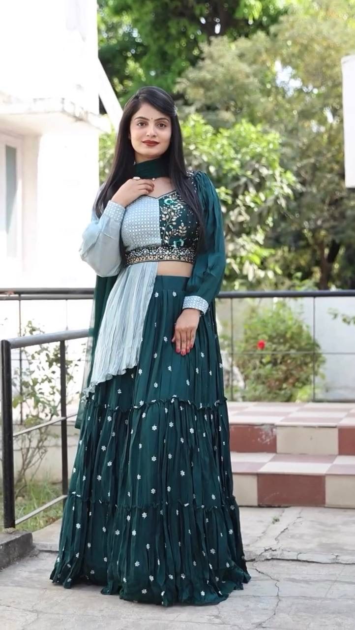 Pc 233 By Prisha Heavy Chinon Party Wear Indo Western Catalog